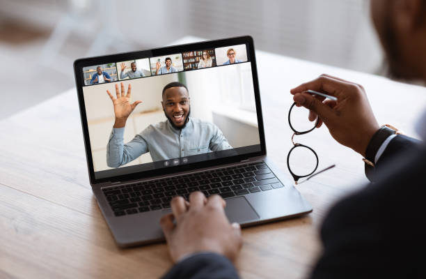 istock Diverse business people making online video call at home 1331284976