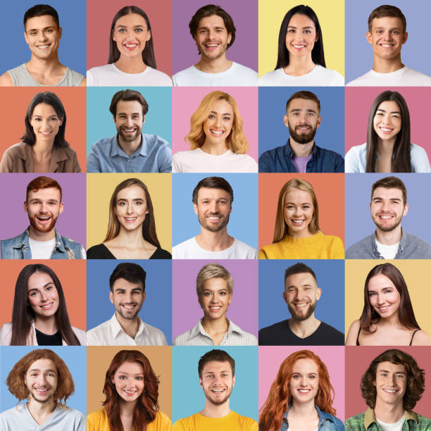 istock Diverse people showing positive emotions on colorful backgrounds, collection 1331285414