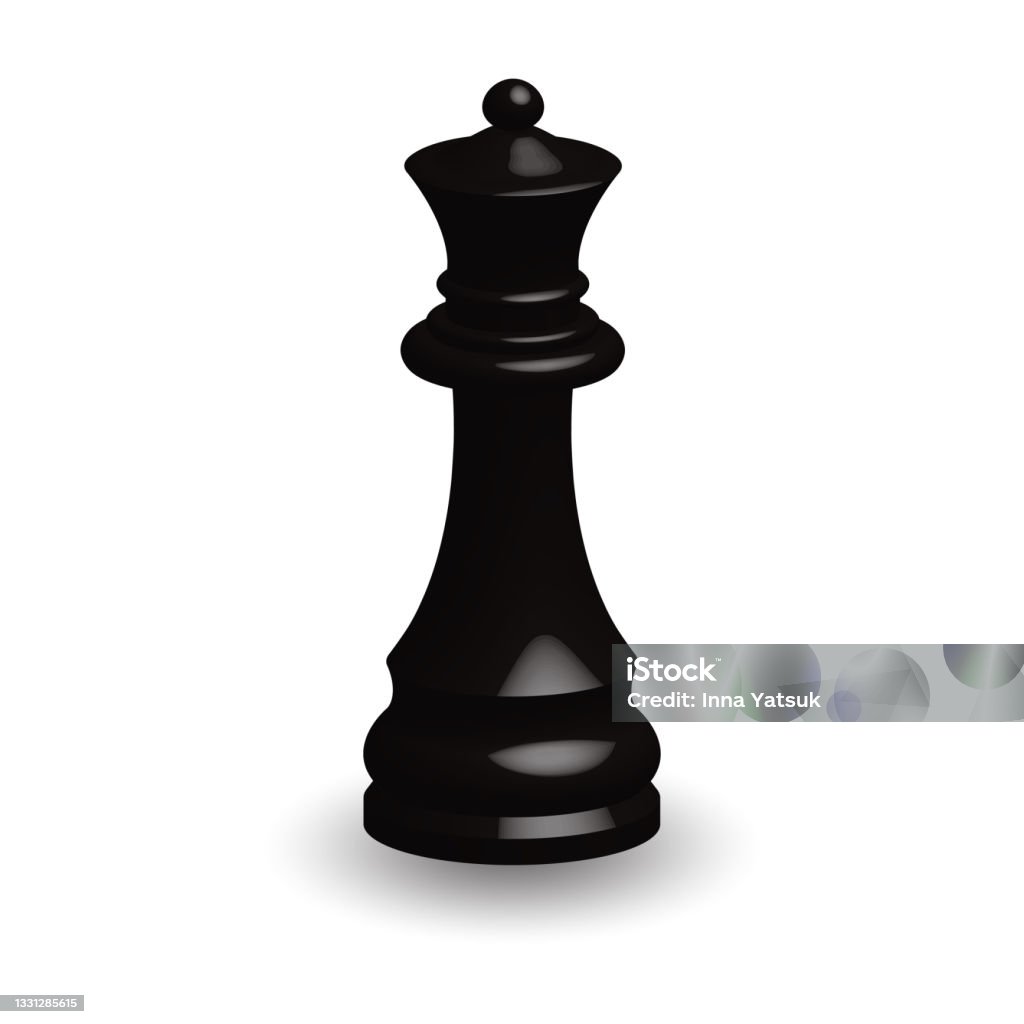 Ilustração em vetor único desenho animado figura de xadrez rei preto