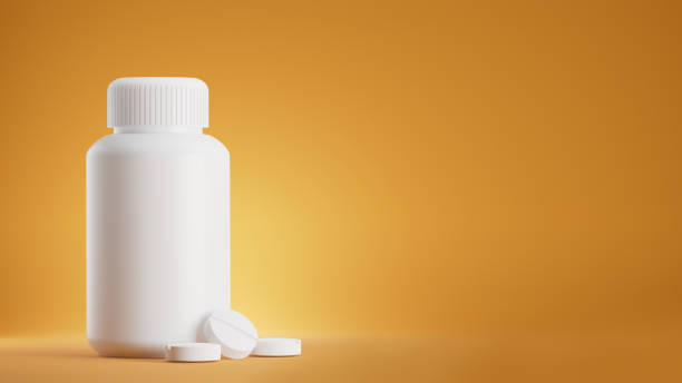 istock 3D Rendering of a white pill bottle with pills 1331287171