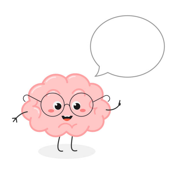 Funny Nerdy Brain Character With Speech Bubble Stock Illustration -  Download Image Now - Eyeglasses, Humor, Meme - iStock