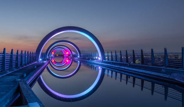 into the portal at falkirk wheel - europe famous place architectural feature architecture imagens e fotografias de stock