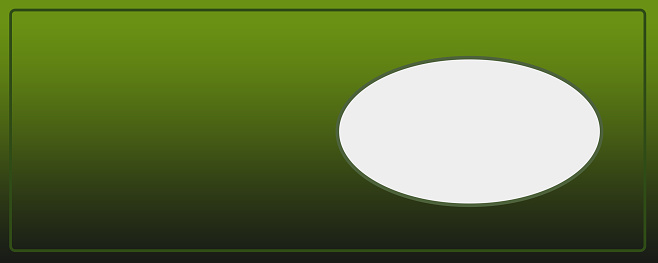 Green art gradient banner with a dark border and white ellipse, has space for image or text, anything