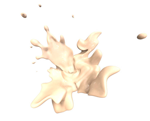 istock Milk liquid whirl and splash liquid isolated on white background in 3d illustration. Splashing render for design uses, product pack, template, presentation, wallpaper, banner, print, sales. 1331293944