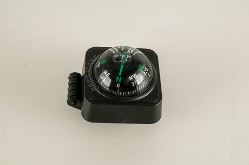A surface mount liquid-filled compass for a boat