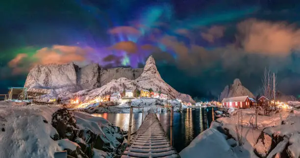 Photo of Pictures of beautiful landscapes in Norway. Both snow and northern lights are popular with tourists.