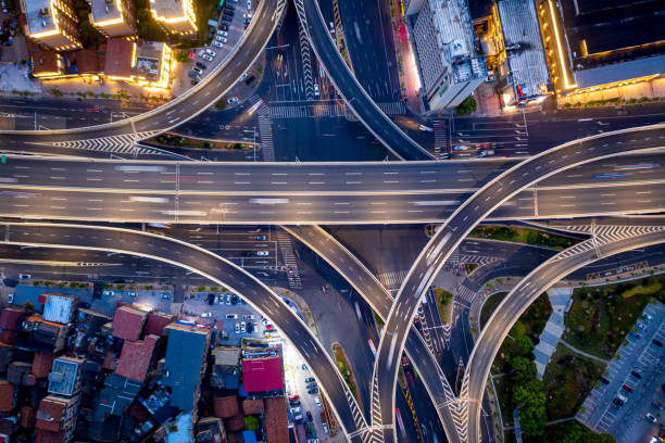 istock Night view of big city overpass 1331305002