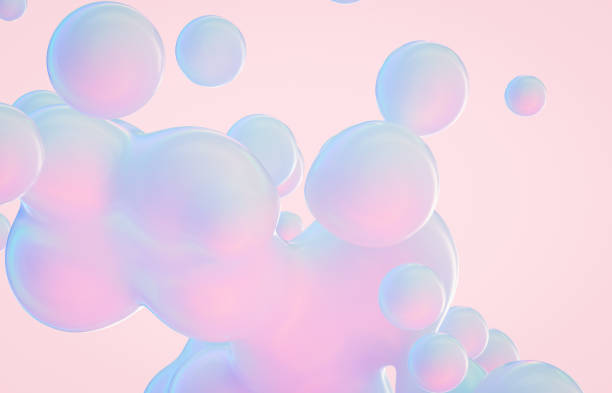 istock Holographic floating liquid blobs, soap bubbles, metaballs. 1331306845