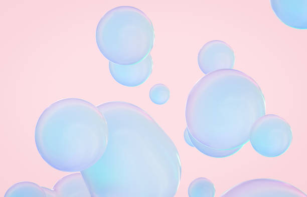 istock Holographic floating liquid blobs, soap bubbles, metaballs. 1331306847