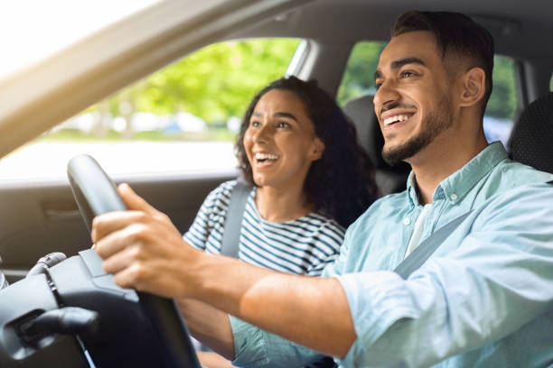 istock Emotional middle-eastern couple travelling by car together 1331306860
