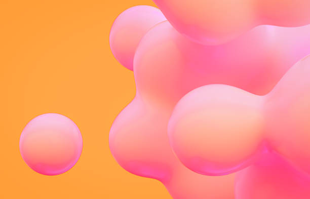 istock Holographic floating liquid blobs, soap bubbles, metaballs. 1331306886
