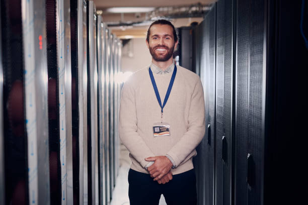istock Portrait of an attractive man working in a server room 1331306993