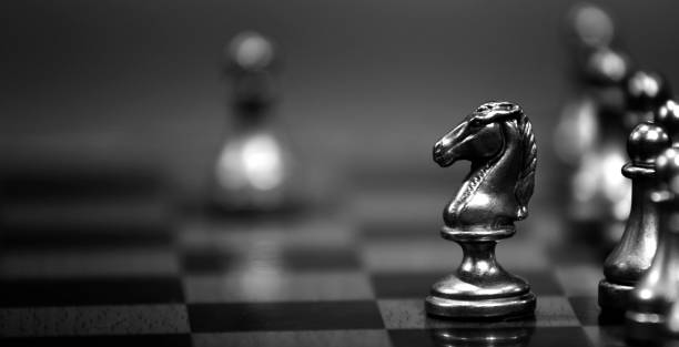 istock Chess board game playing with pieces Bishop Knight ready 1331310436