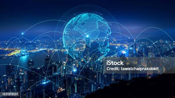Smart New Connection Smart Connection Network System Smart City Network Concept 5g Wireless ...