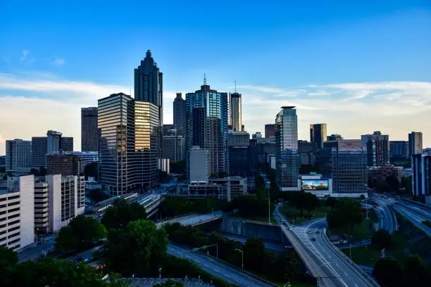 Downtown Atlanta skyline during Sunset