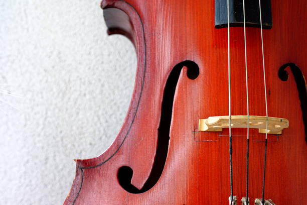 istock Cello strings and f-holes. Old brown cello. 1331318524