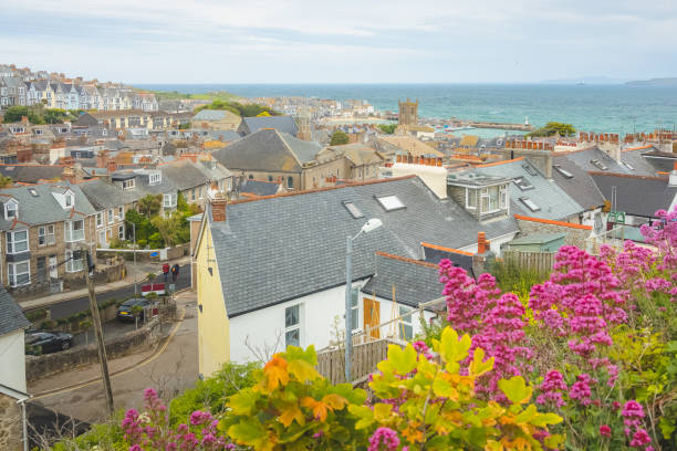 세인트 아이브스. 콘월, 잉글랜드 - cornwall england st ives horizon over water coastal feature 뉴스 사진 이미지