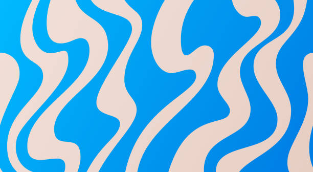 부드러운 물 흐름 리플 라인 - 패턴 stock illustrations