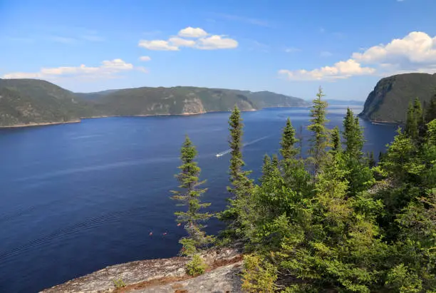 Photo of Aerial view of Saguenay Fjord in Quebec