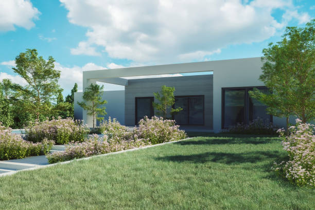 istock Modern individual house with garden 1331322743