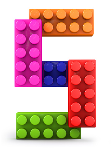 Alphabet S made of colorful bricks. 3d letter. 3d illustration.