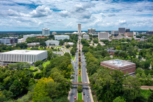 tallahassee, florida aérea - city government town hall government building fotografías e imágenes de stock