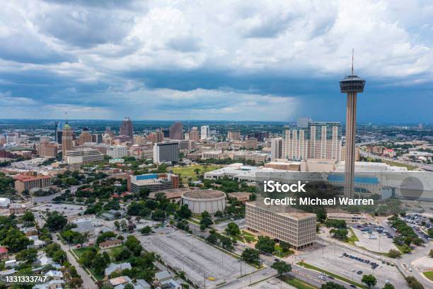 San Antonio Texas Skyline Aerial Stock Photo - Download Image Now - San Antonio - Texas, Texas, Urban Skyline