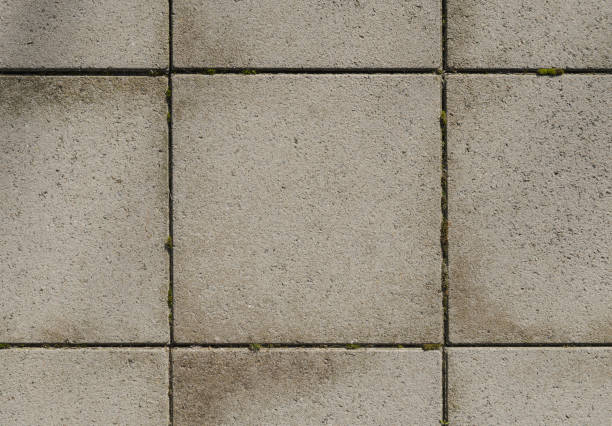 Texture of concrete outdoor tiles after long use