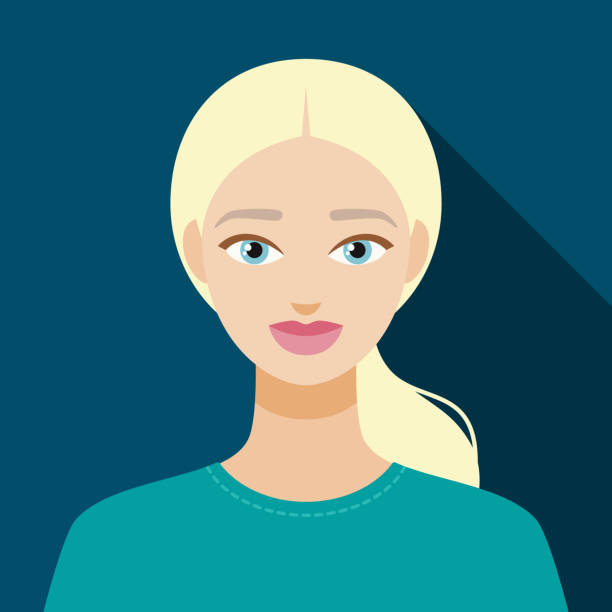 Female Avatar Icon A flat design female avatar. File is built in the CMYK color space for optimal printing, and can easily be converted to RGB without any color shifts. Color swatches are global so it’s easy to change colors across the document. pale complexion stock illustrations