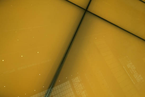 istock Tilt view of square backlit glass panels. 1331339162