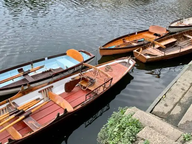 Photo of LONDON, ENGLAND. Moored vessel boats