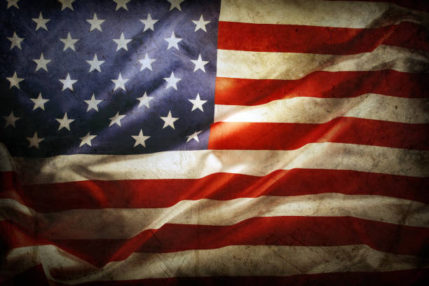 Grunge American flag Closeup of grunge American flag american flag stock pictures, royalty-free photos & images