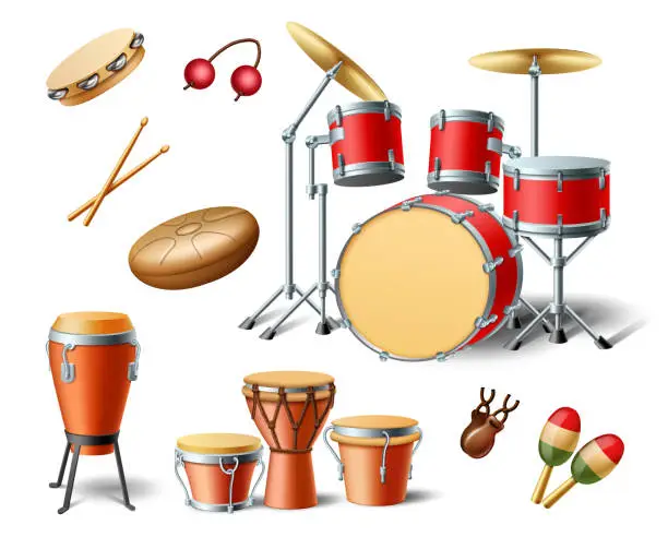 Vector illustration of Drum instruments