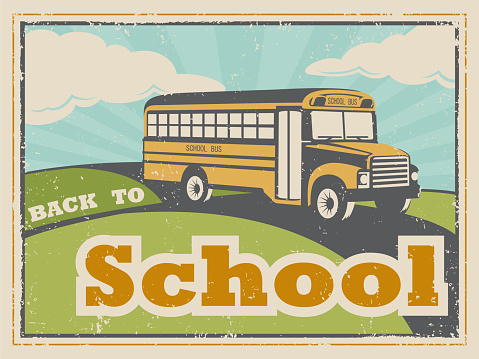 A vintage style poster advertisement for back to school