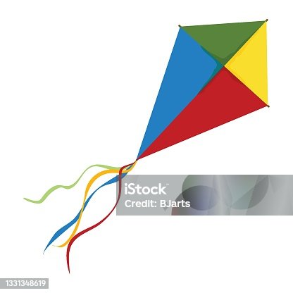 istock Flying Kite Isolated on White Background. Vector Illustration for decoration and design 1331348619