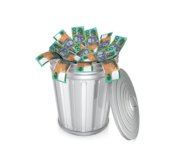 istock Australian Dollar money garbage trash 1331350848