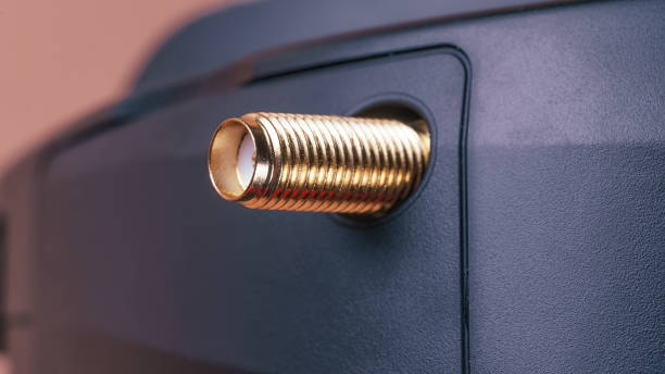 istock Female SMA connector on the  FPV Goggles close up 1331352386