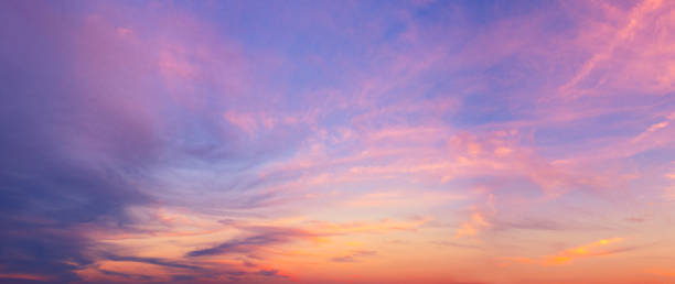 istock Panoramic landscape of bright red orange sunrise sunset 1331353270