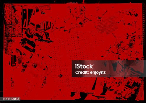 istock Red grunge poster background vector 1331353813