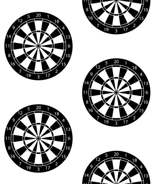 Vector illustration of Vector seamless pattern of flat Darts board target