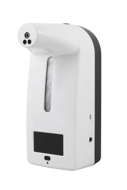 istock Hand sanitizer dispenser with temperature sensor isolated 1331365337