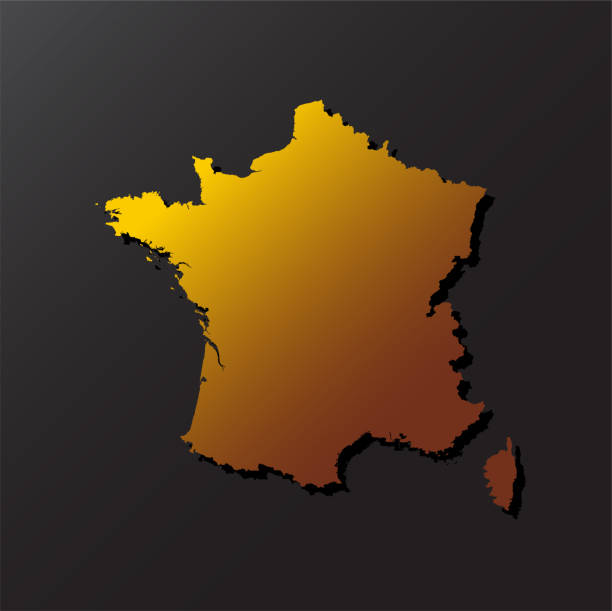 istock Vector map France gold style, Europe country 1331365384