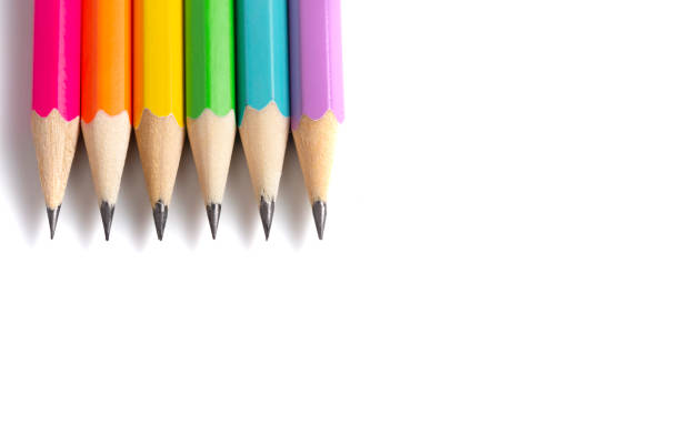 istock Rainbow Colored Standard Pencils Isolated on a White Background 1331371919