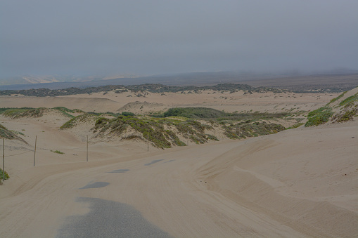 The sands of Rancho Guadalupe Dunes Preserve on the Pacific Ocean, Santa Barbara County, California