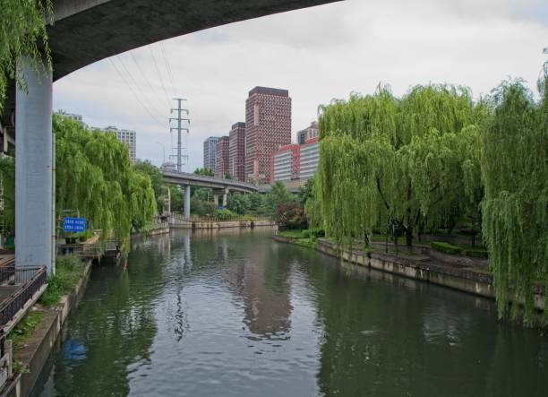 istock Old city moat front of modern Beijing 1331385035