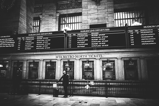 New York,NY USA - January 2, 2021: “Passenger waiting for train at Grand Central Terminal in New York City\