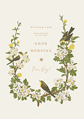 istock Vintage card with birds. 1331396152