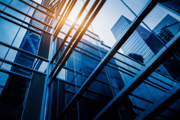 detalle fondo de construcción de vidrio - bloque de oficinas fotografías e imágenes de stock