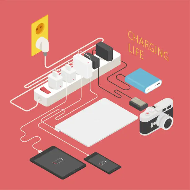 Vector illustration of charging life