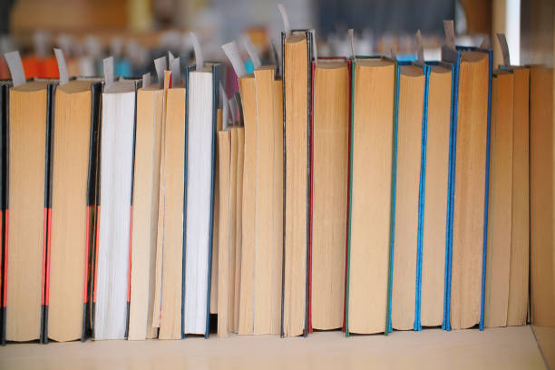 istock Books on a shelf in the library. Selective focus 1331402597